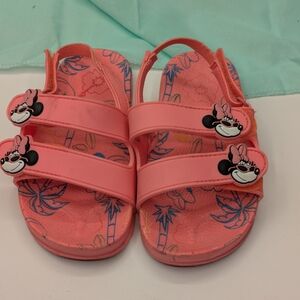 Disney Minnie Mouse Coral Kids Sandals Sz 7/8